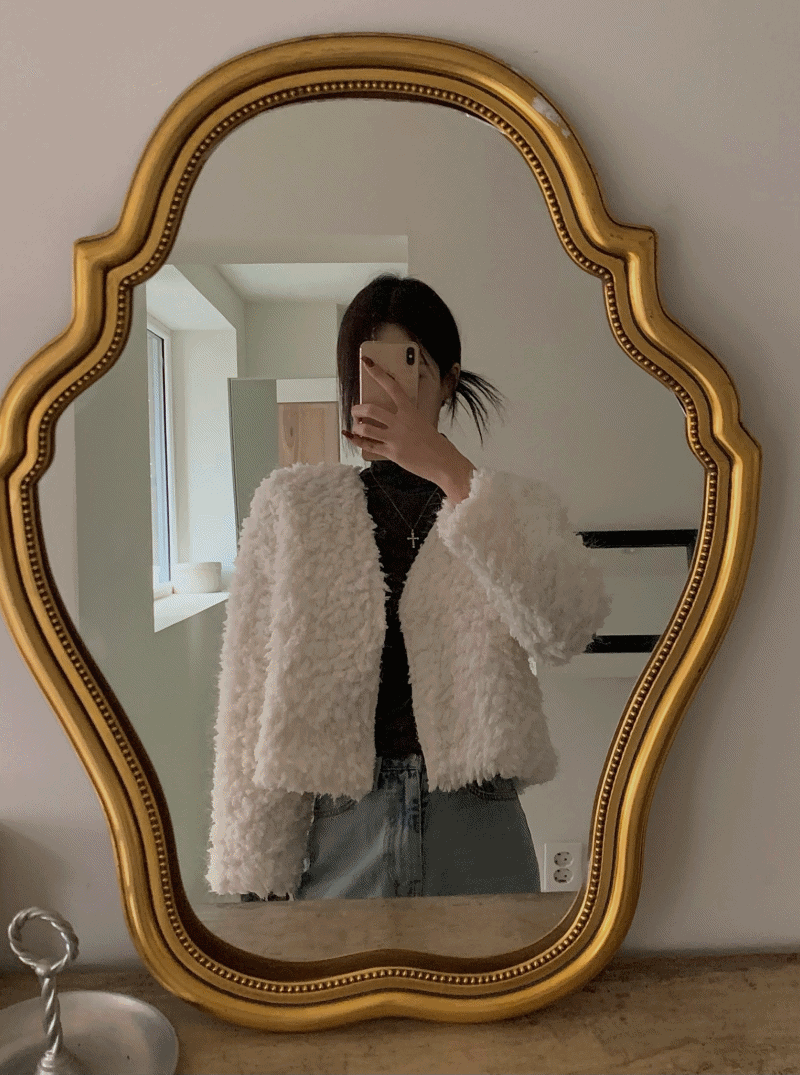 Pompom Fur Jacket (2color)